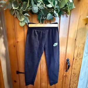 Nike Kids Black Joggers with White Logo